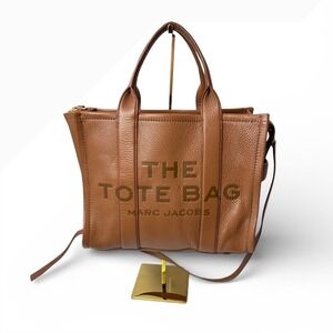 Marc Jacobs The Tote Bag Brown Pebbled Full Grain Leather Crossbody Handbag